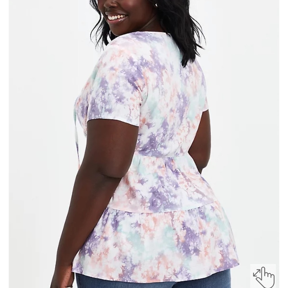 Torrid Tie Dye Textured Stretch Rayon Babydoll - Picture 3 of 3